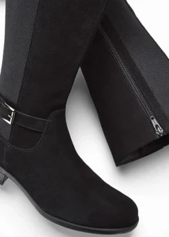 bonprix Stiefel|Schuhe & Accessoires In Spezialgrößen·Elastischer Schaft^Weitschaftstiefel aus Leder schwarz