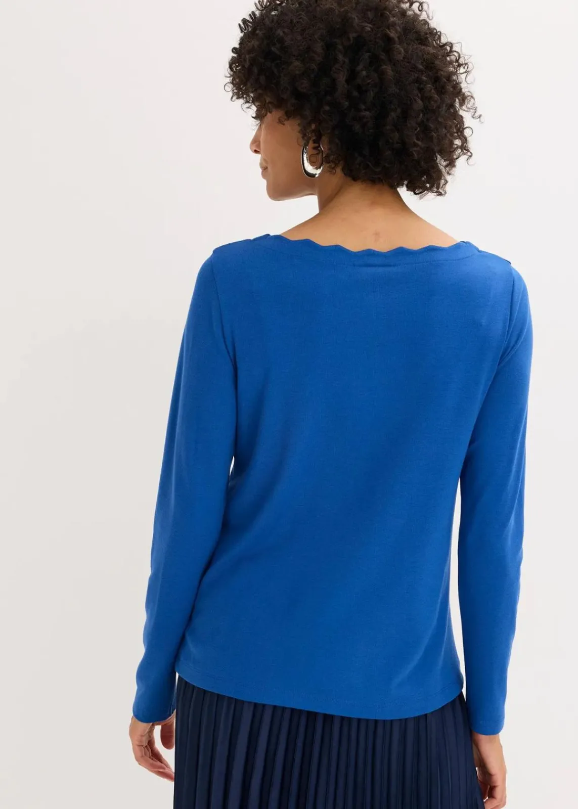 bonprix Shirts & Tops^Wellenkanten Shirt aus Punto di Roma enzianblau