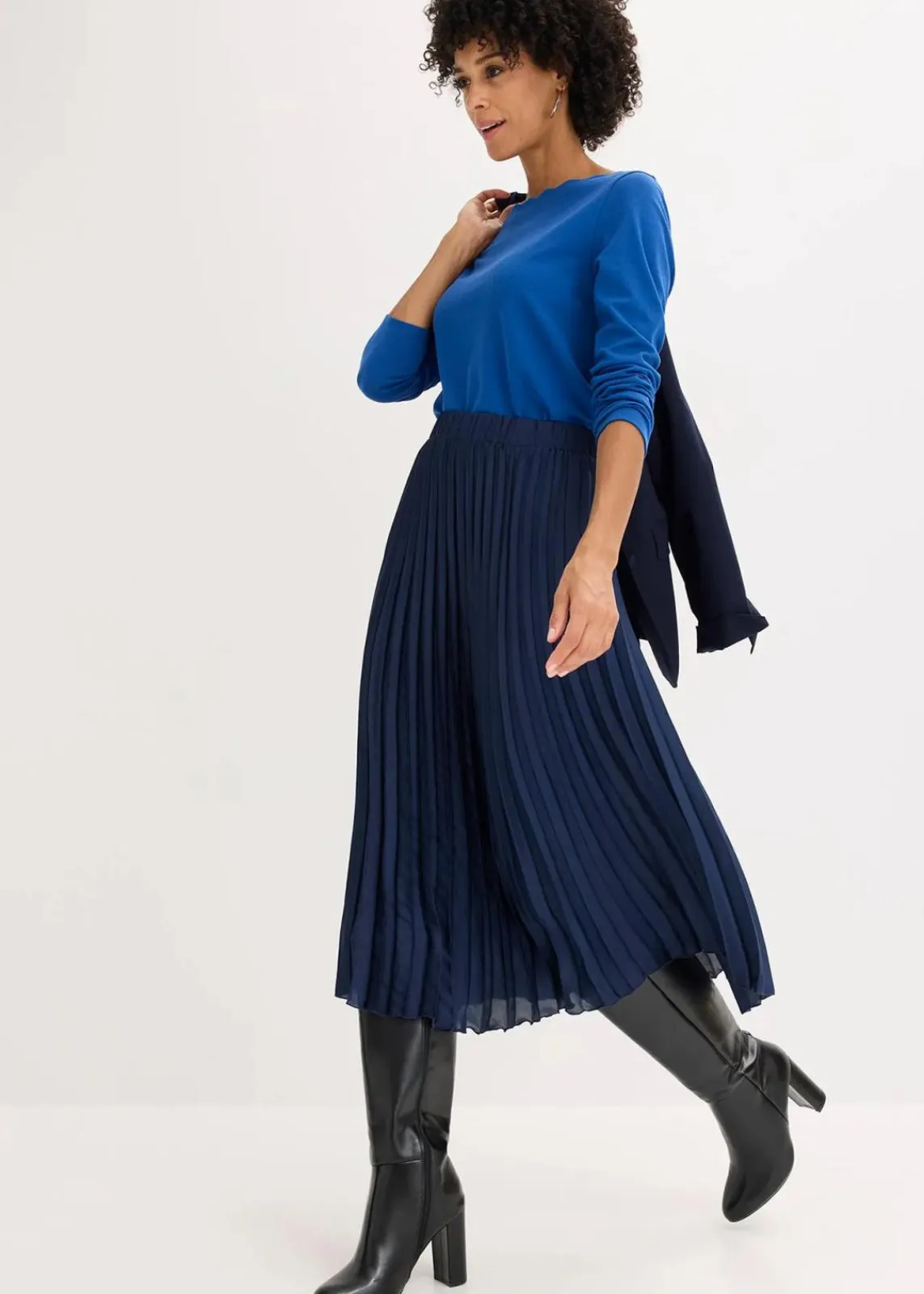 bonprix Shirts & Tops^Wellenkanten Shirt aus Punto di Roma enzianblau