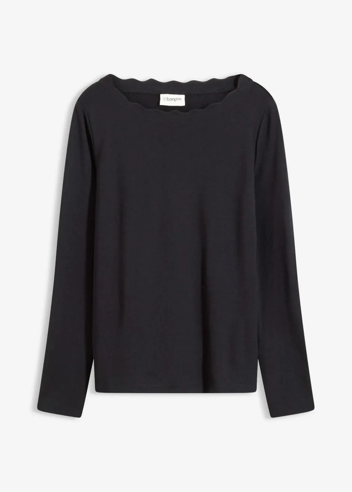 bonprix Shirts & Tops^Wellenkanten Shirt aus Punto di Roma schwarz