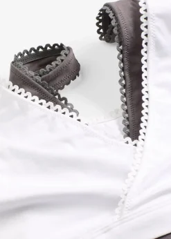 bonprix Nachhaltigere Materialien|Basics^Wende-Bustier mit softer Bio-Baumwolle (2er Pack) weiß + schiefergrau