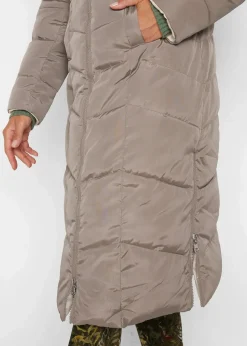 bonprix Bekleidung·Hosen|Jacken & Mäntel^Wende-Steppmantel taupe/elfenbein