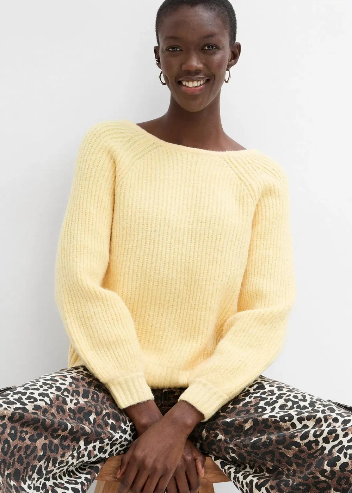 bonprix Bekleidung·Umstandsmode|Strickmode^Wendestrickjacke mit Schleifen hellgelb