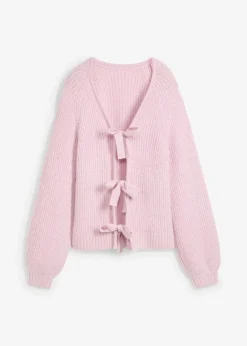 bonprix Bekleidung·Umstandsmode|Strickmode^Wendestrickjacke mit Schleifen puderflieder