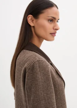 bonprix Blazer|Nachhaltigere Materialien^Wende-Wollblazer mit Glencheck walnussbraun meliert