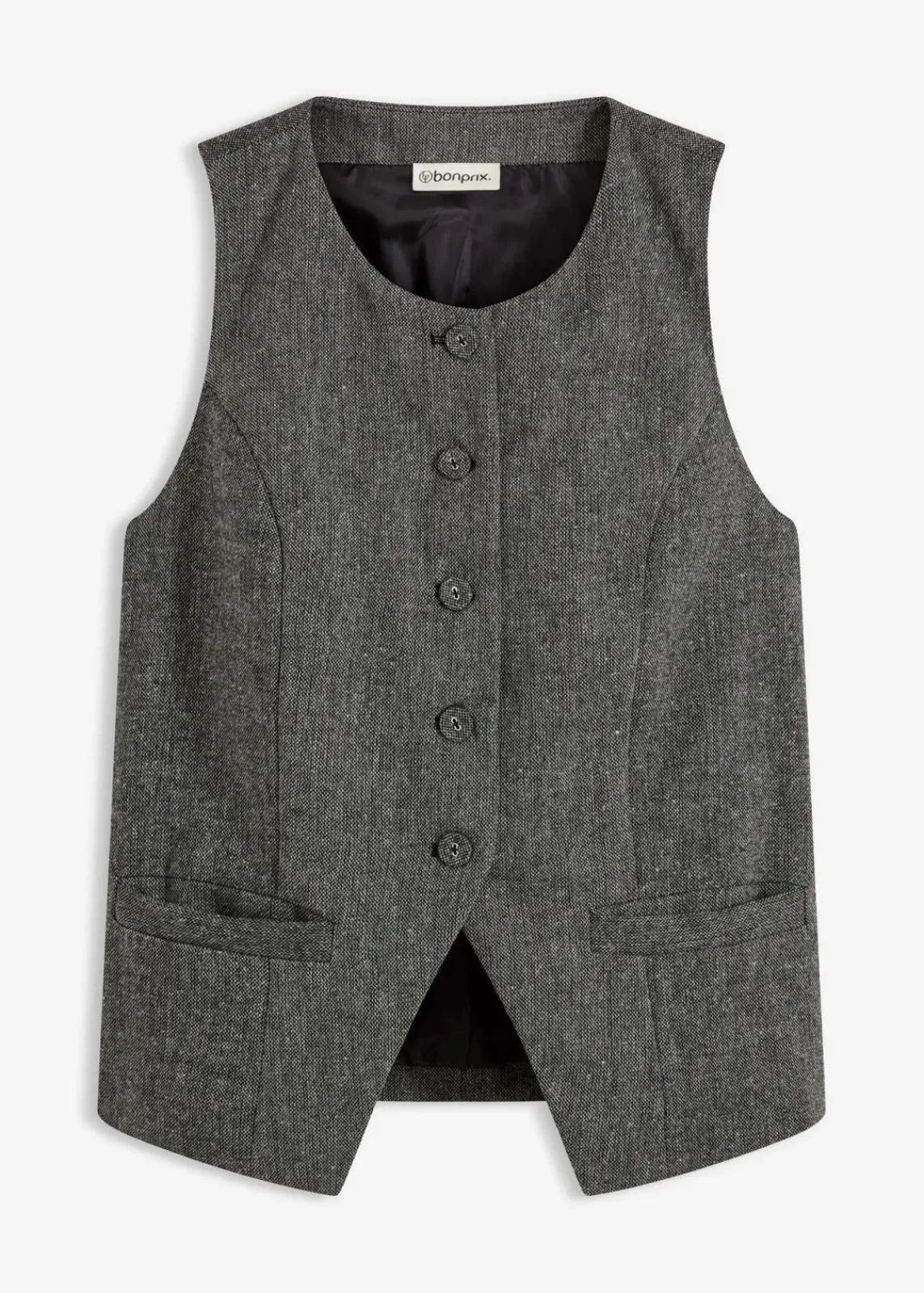 bonprix Bekleidung·Hosen|Jacken & Mäntel^Weste schwarz/wollweiß meliert