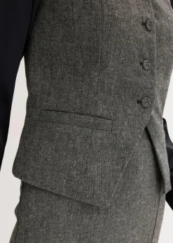bonprix Bekleidung·Hosen|Jacken & Mäntel^Weste schwarz/wollweiß meliert