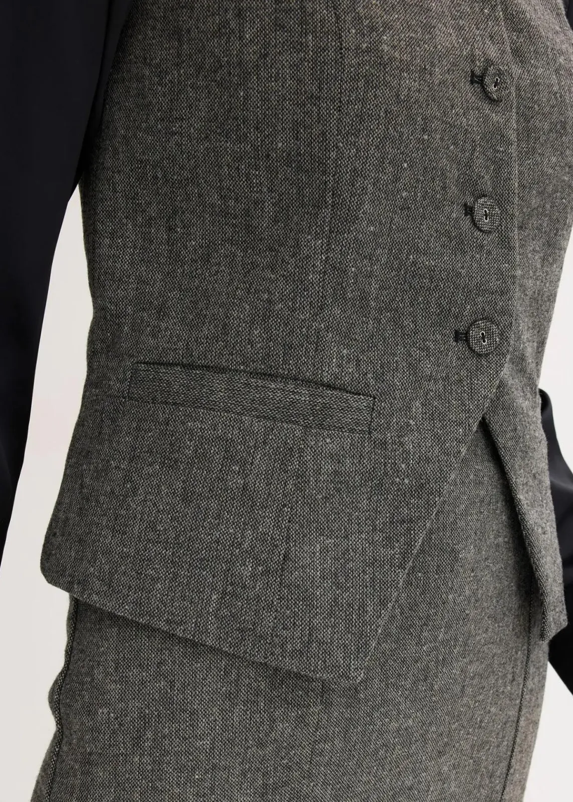 bonprix Bekleidung·Hosen|Jacken & Mäntel^Weste schwarz/wollweiß meliert