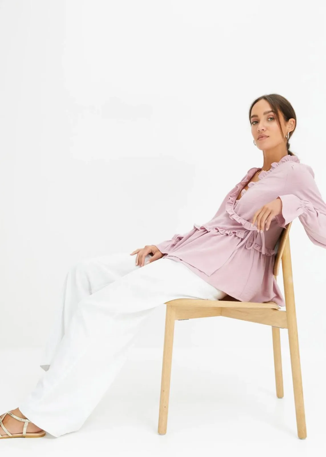 bonprix Blusen & Tuniken|Bekleidung·Jacken & Mäntel^Wickelbluse rosa