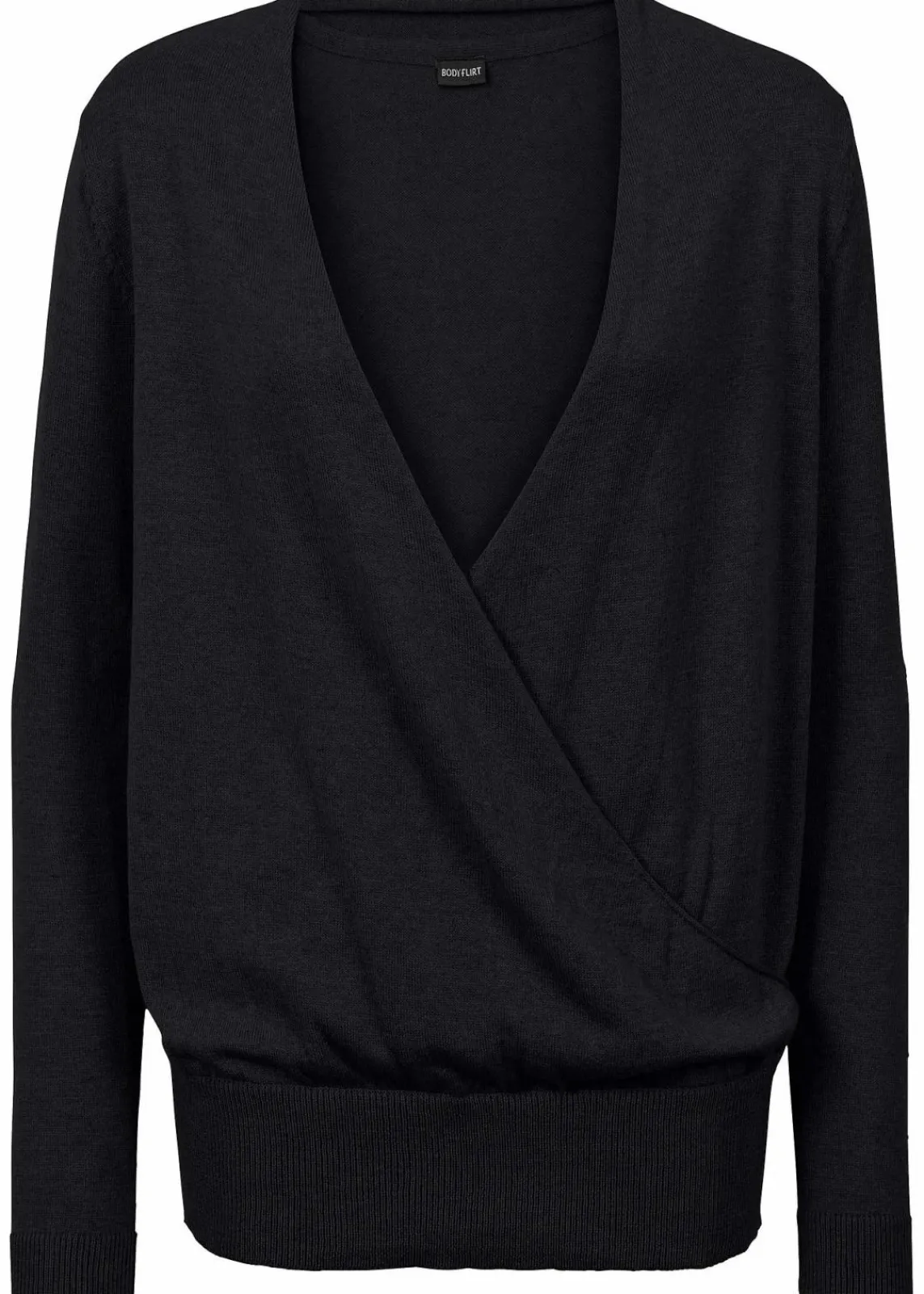 bonprix Pullover & Strickjacken|Strickmode^Wickel-Pullover schwarz