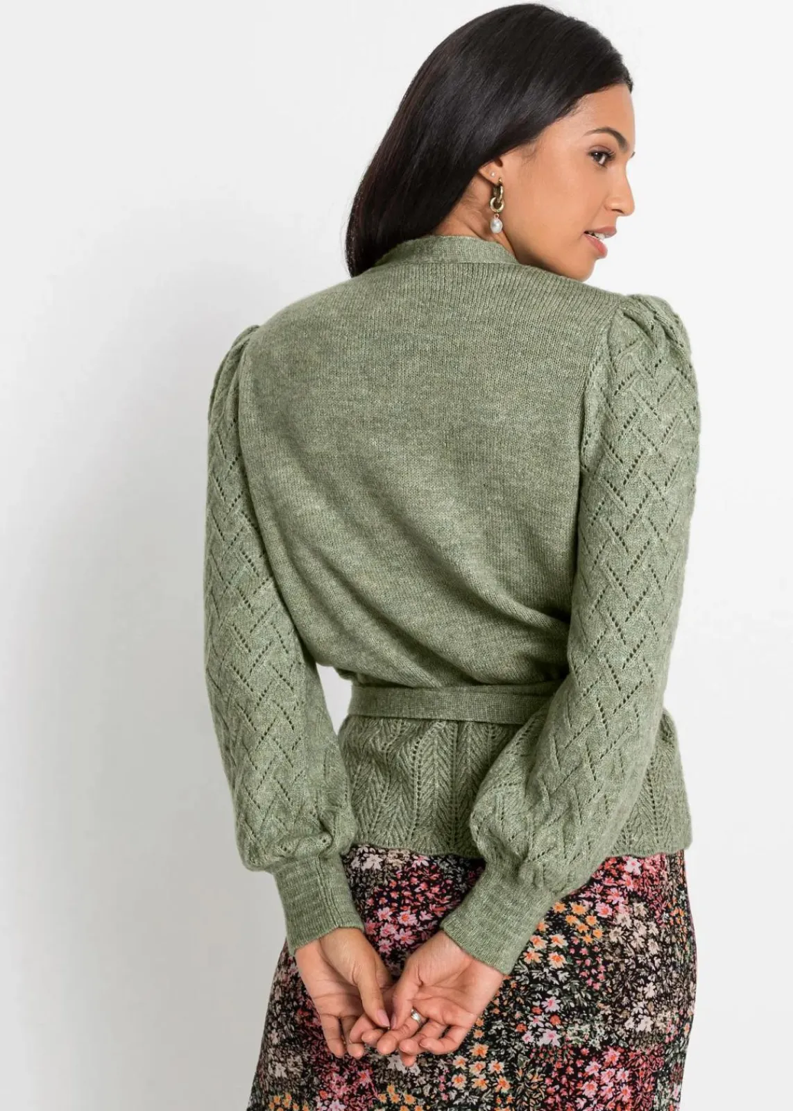 bonprix Bekleidung·Umstandsmode|Pullover & Strickjacken^Wickelpullover hellgrün