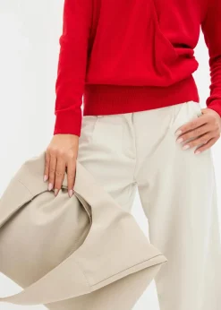 bonprix Bekleidung·Umstandsmode|Bekleidung·Jeans^Wickel-Pullover salsarot