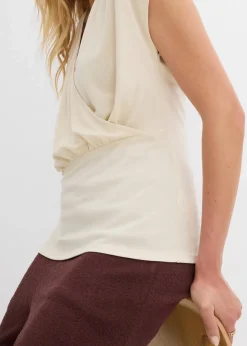 bonprix Shirts & Tops^Wickelshirt aus fließendem Viskose-Mix natur