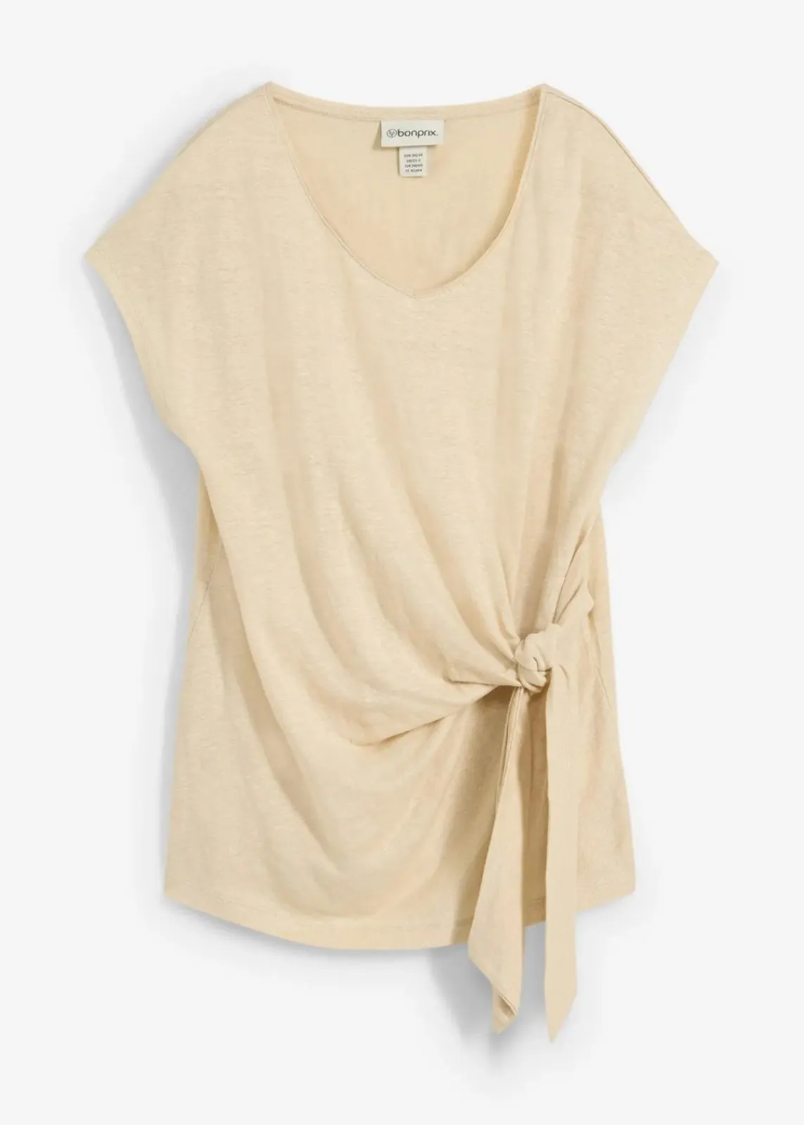 bonprix Shirts & Tops|Premium^Wickelshirt aus reinem Leinen hellsand