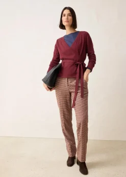 bonprix Bekleidung·Jeans|Pullover & Strickjacken^Wickelstrickjacke mit Merinowolle dunkelbeere