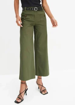 bonprix Bekleidung·Kleider|Hosen^Wide Leg Hose, High Waist, Bequembund oliv