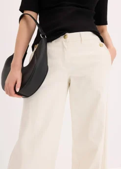 bonprix Hosen^Wide Leg Hose mit Stretch naturbeige