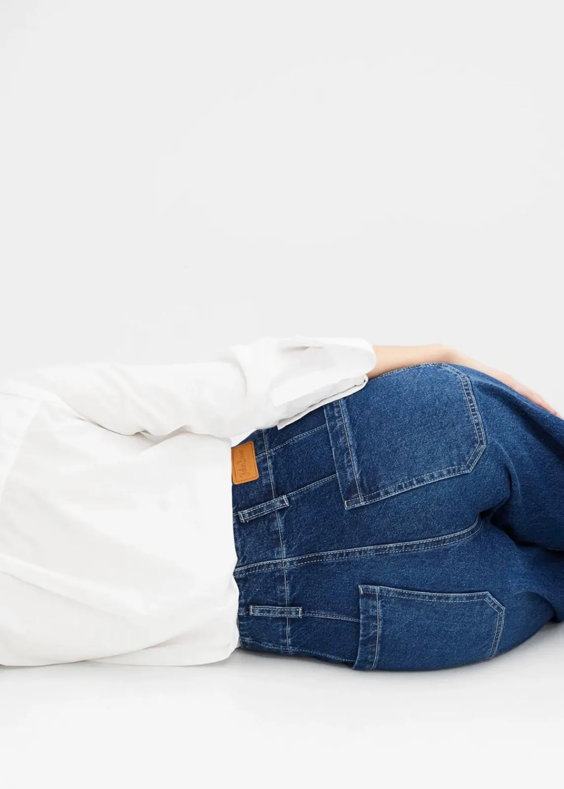 bonprix Kurzgrößen|Bekleidung·Shirts & Tops^Wide Leg Jeans High Waist dunkelblau denim used