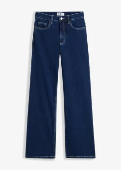 bonprix Jeans|Kurzgrößen^Wide Leg Jeans High Waist, Bio-Baumwolle nachtblau denim