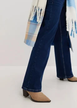 bonprix Jeans|Kurzgrößen^Wide Leg Jeans High Waist, Bio-Baumwolle nachtblau denim