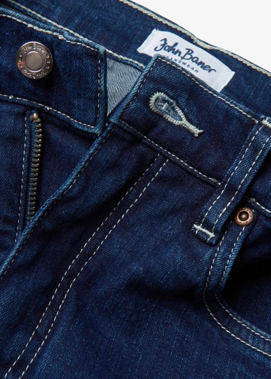 bonprix Jeans|Kurzgrößen^Wide Leg Jeans High Waist, Bio-Baumwolle nachtblau denim