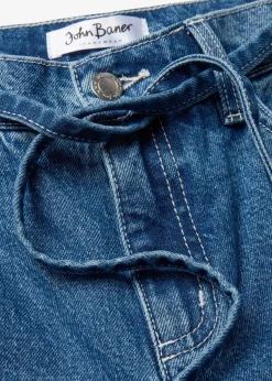 bonprix Jeans|Bekleidung·Shirts & Tops^Wide Leg Jeans Mid Waist blau denim used