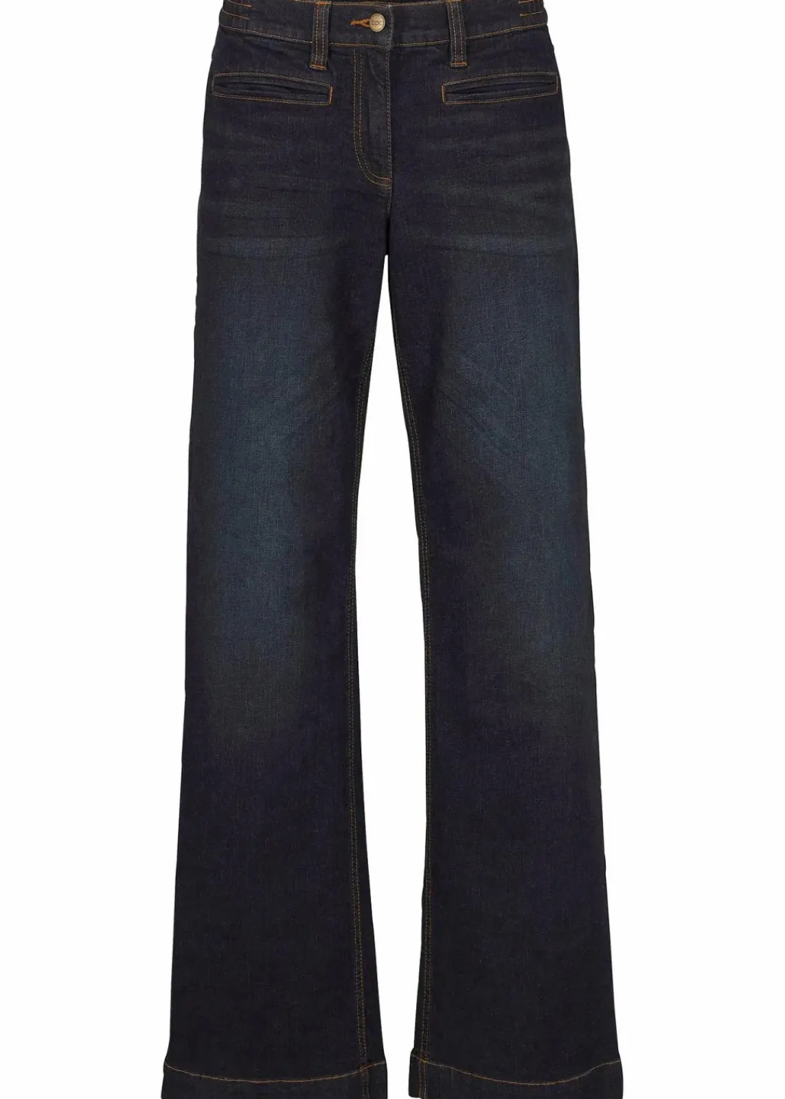bonprix Bekleidung·Shirts & Tops|Jeans^Wide Leg Jeans Mid Waist, Bequembund dunkelblau denim used