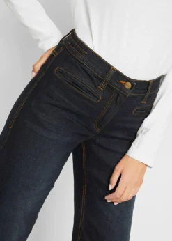 bonprix Bekleidung·Shirts & Tops|Jeans^Wide Leg Jeans Mid Waist, Bequembund dunkelblau denim used