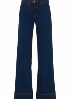 bonprix Jeans|Kurzgrößen^Wide- Leg Jeans Mid Waist, Komfort-Stretch nachtblau denim