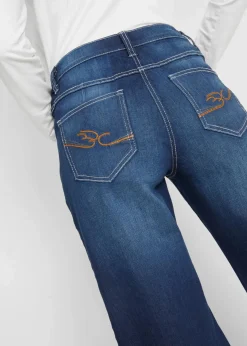 bonprix Jeans|Bekleidung·Shirts & Tops^Wide Leg Jeans Mid Waist, Bequembund blau denim used