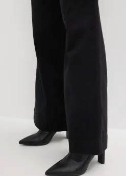 bonprix Bekleidung·Kleider|Hosen^Wide-Leg Bundfalten-Hose mit Bequembund schwarz