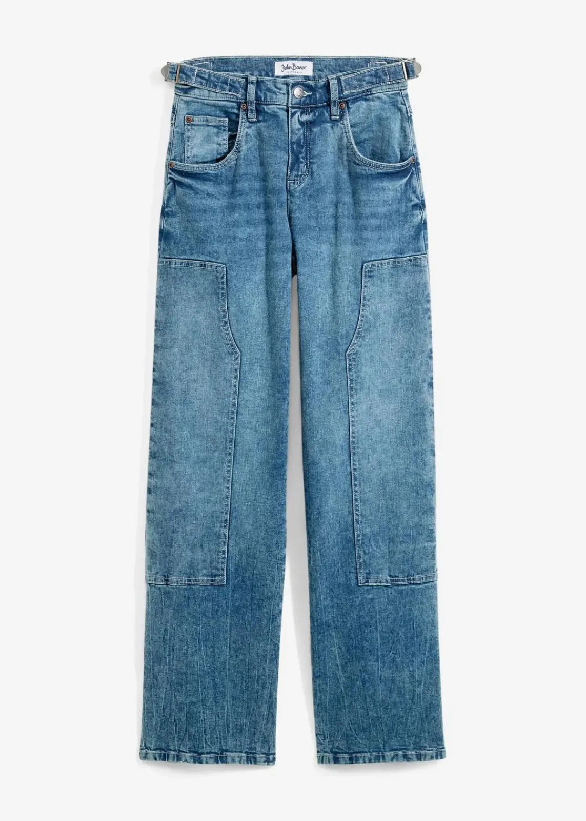 bonprix Jeans|Kurzgrößen^Wide-Leg Jeans Mid Waist blau denim