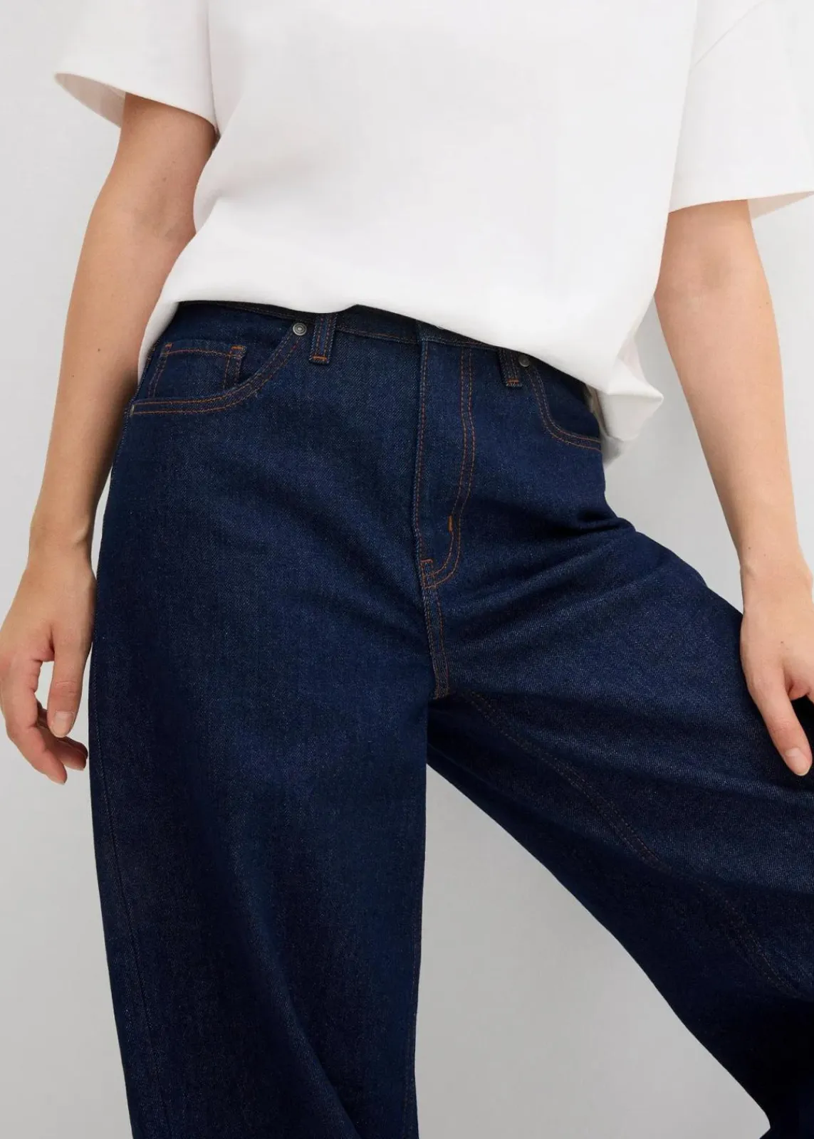 bonprix Jeans|Bekleidung·Shirts & Tops^Wide-Leg-Jeans High Waist tiefblau denim ungewaschen