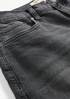 bonprix Kurzgrößen|Jeans^Wide-Leg-Jeans, High Waist schwarz denim used
