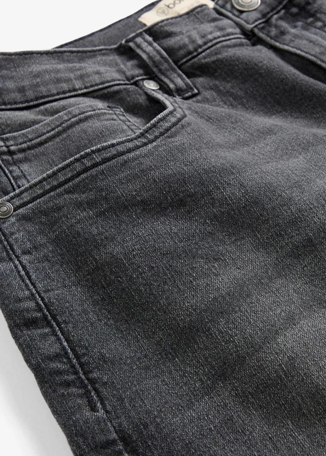 bonprix Kurzgrößen|Jeans^Wide-Leg-Jeans, High Waist schwarz denim used