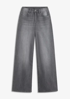 bonprix Kurzgrößen|Jeans^Wide-Leg-Jeans, High Waist grau denim