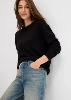 bonprix Jeans|Bekleidung·Shirts & Tops^Wide-Leg-Jeans High Waist hellblau denim used