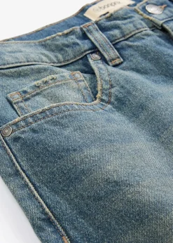 bonprix Jeans|Bekleidung·Shirts & Tops^Wide-Leg-Jeans High Waist hellblau denim used
