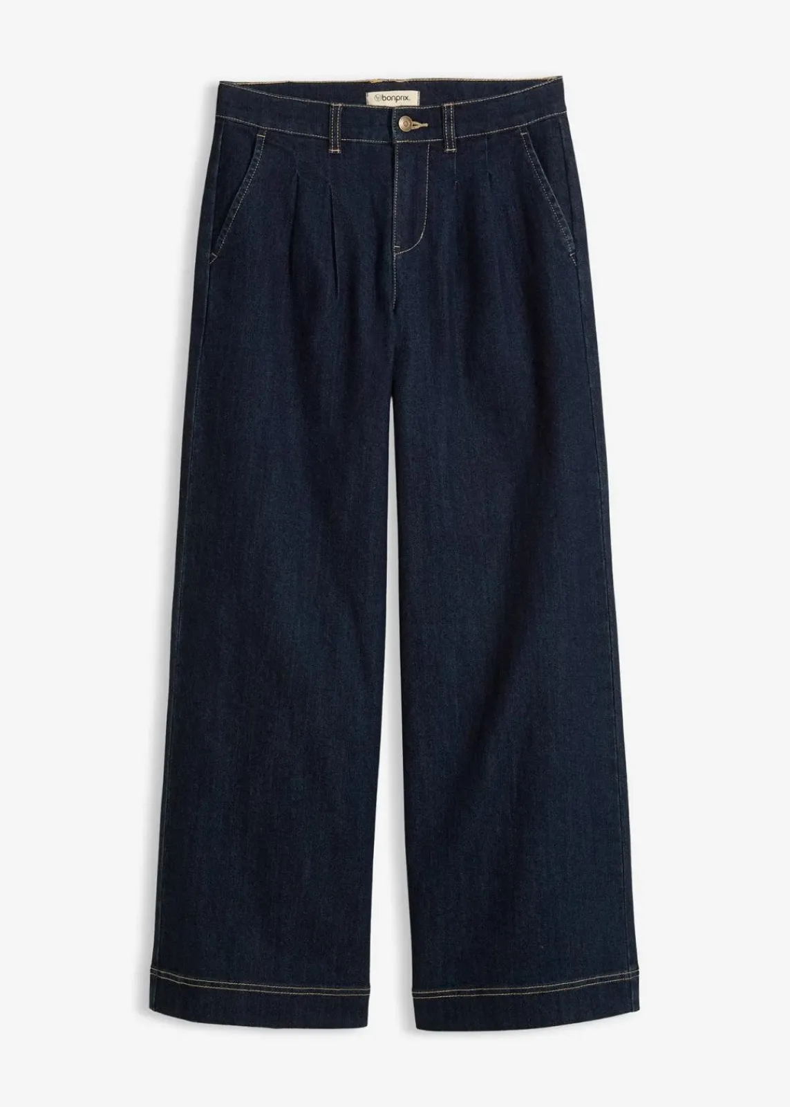 bonprix Bekleidung·Shirts & Tops|Jeans^Wide-Leg-Jeans High Waist, Bequembund dunkelblau denim