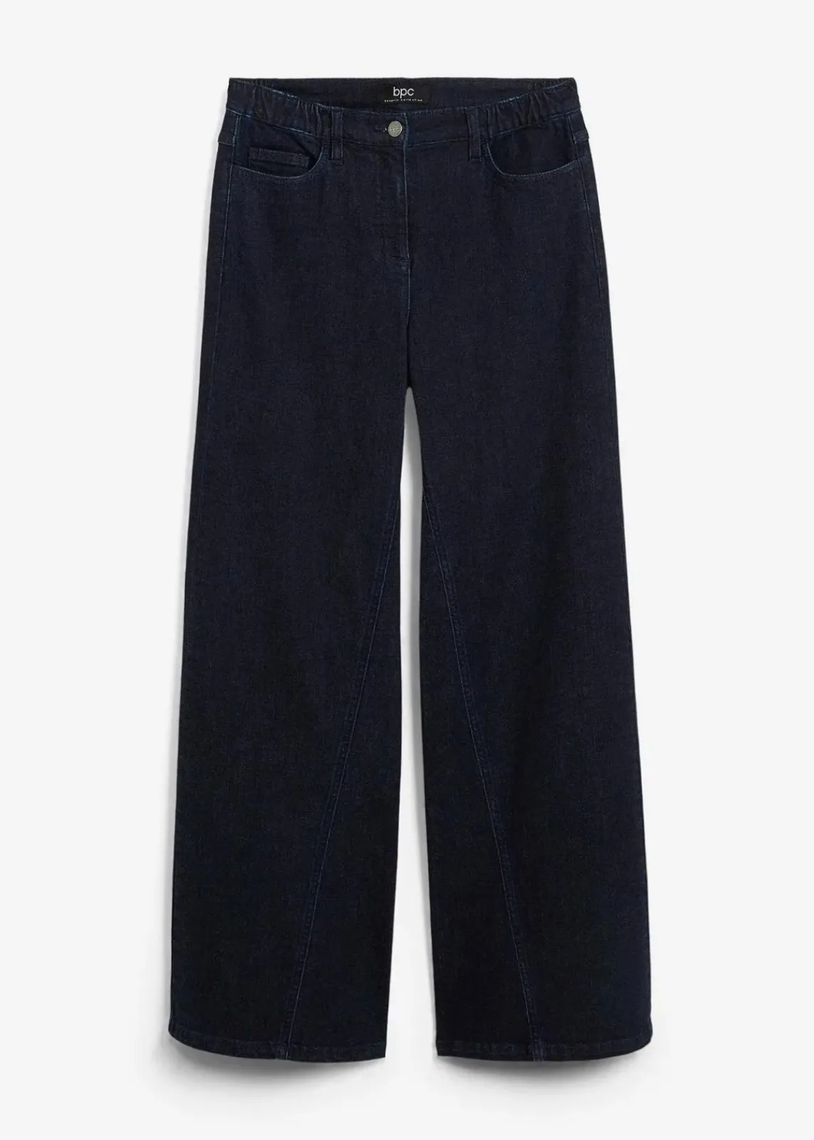 bonprix Kurzgrößen|Bekleidung·Shirts & Tops^Wide-Leg-Jeans High Waist, Bequembund nachtblau denim