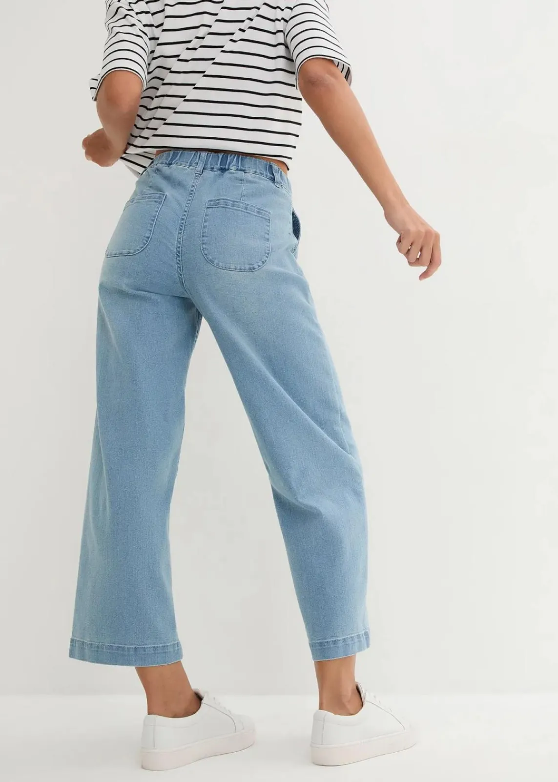 bonprix Bekleidung·Shirts & Tops|Jeans^Wide-Leg-Jeans High Waist, Bequembund hellblau denim