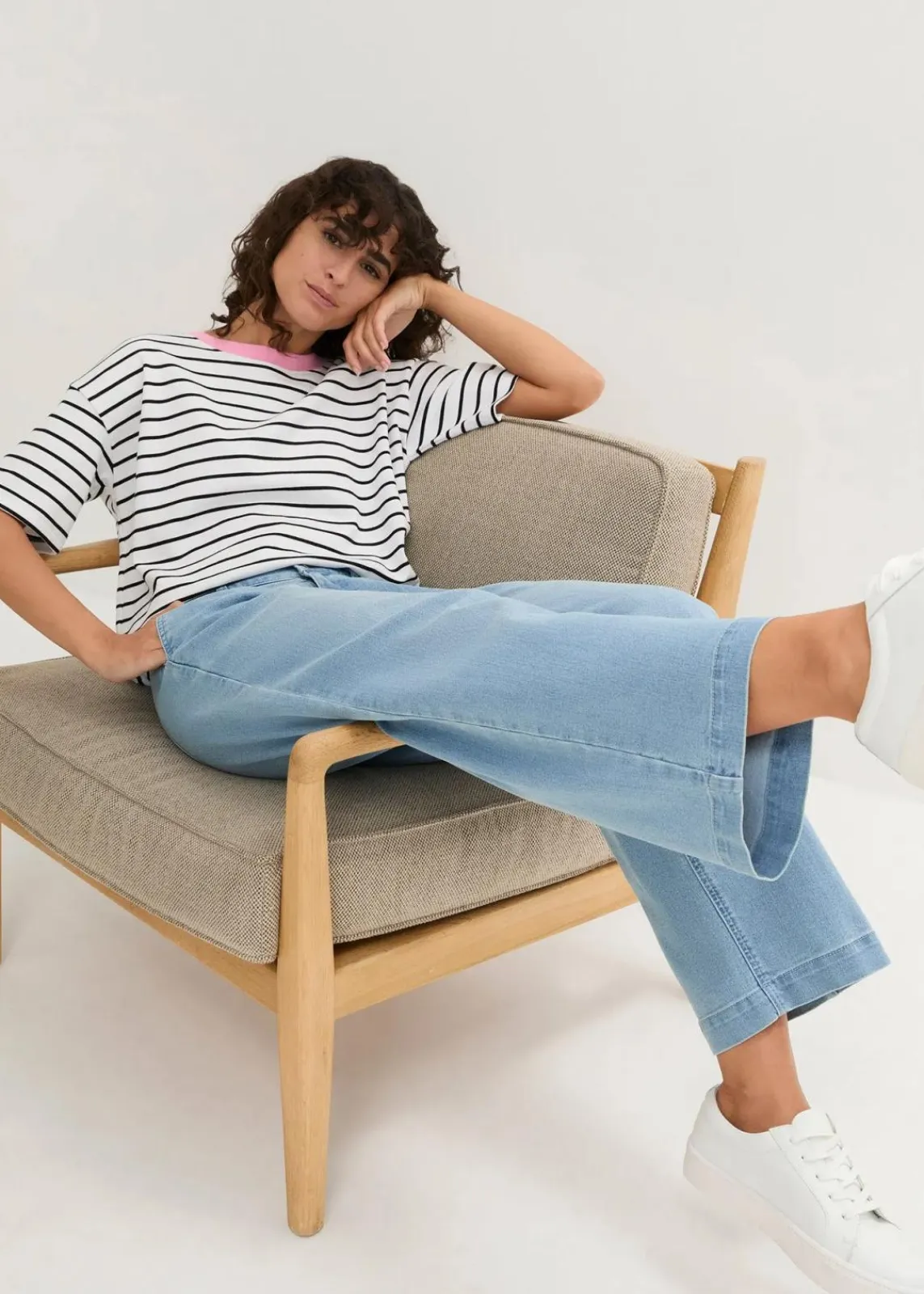 bonprix Bekleidung·Shirts & Tops|Jeans^Wide-Leg-Jeans High Waist, Bequembund hellblau denim