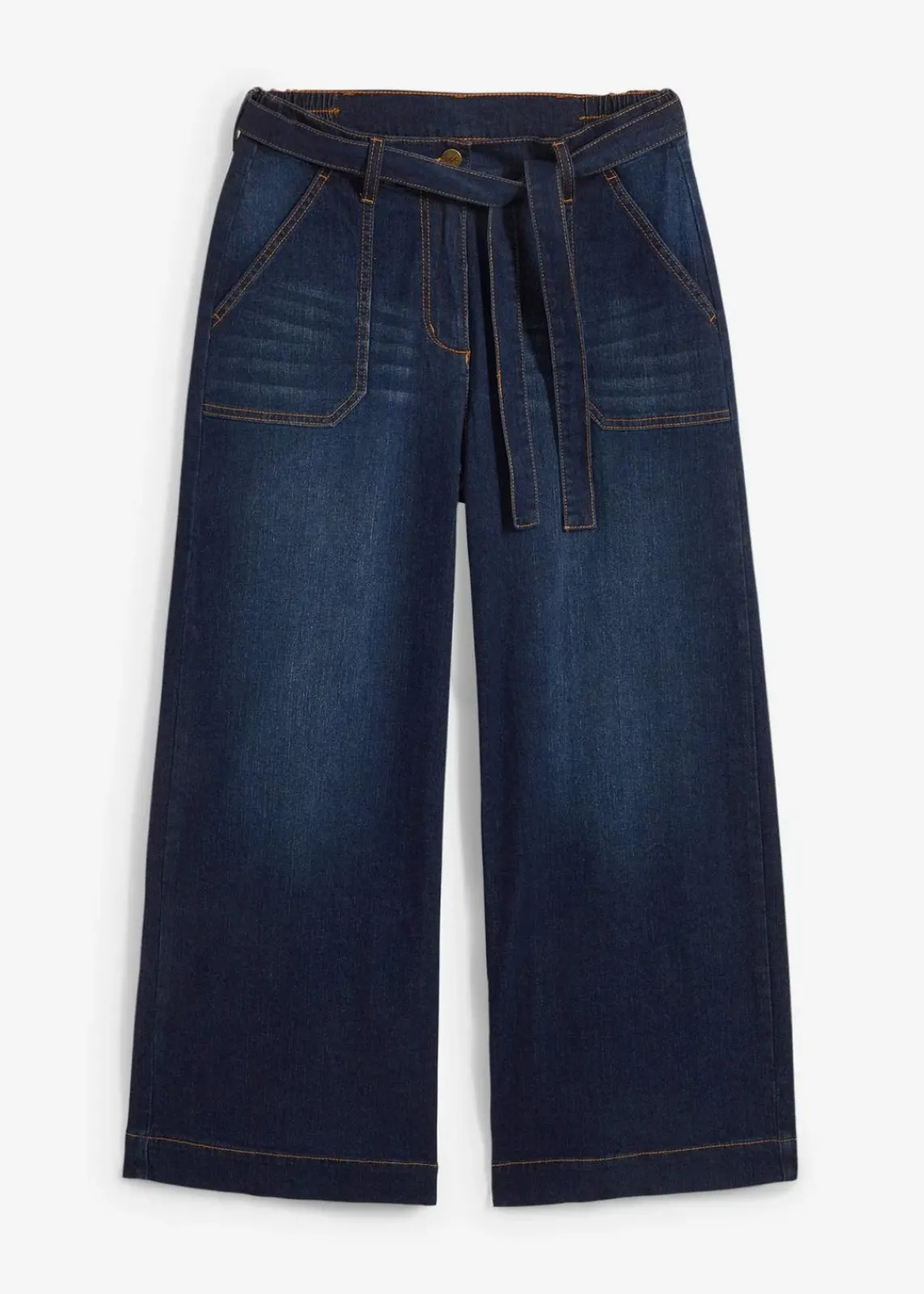 bonprix Bekleidung·Shirts & Tops|Jeans^Wide-Leg-Jeans High Waist, Bequembund cropped nachtblau denim