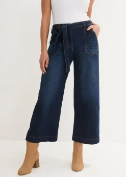 bonprix Bekleidung·Shirts & Tops|Jeans^Wide-Leg-Jeans High Waist, Bequembund cropped nachtblau denim
