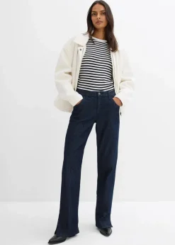 bonprix Bekleidung·Shirts & Tops|Jeans^Wide-Leg-Jeans High Waist, Bequembund tiefblau denim ungewaschen