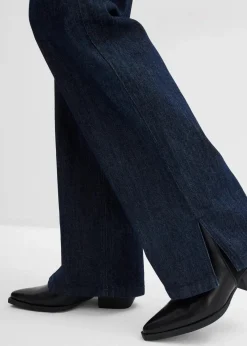 bonprix Bekleidung·Shirts & Tops|Jeans^Wide-Leg-Jeans High Waist, Bequembund tiefblau denim ungewaschen