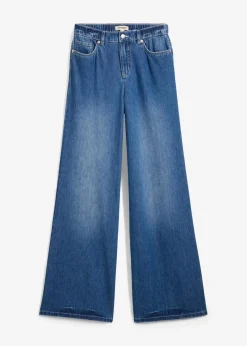 bonprix Jeans|Kurzgrößen^Wide-Leg-Jeans, High Waist, Full Length Bequembund blau denim used