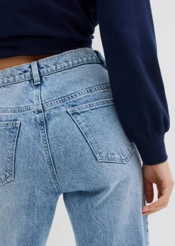 bonprix Jeans|Kurzgrößen^Wide-Leg-Jeans, High Waist, full Length eisblau denim used