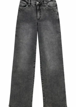 bonprix Jeans^Wide-Leg-Jeans, High Waist mit Nietenbesatz grau denim