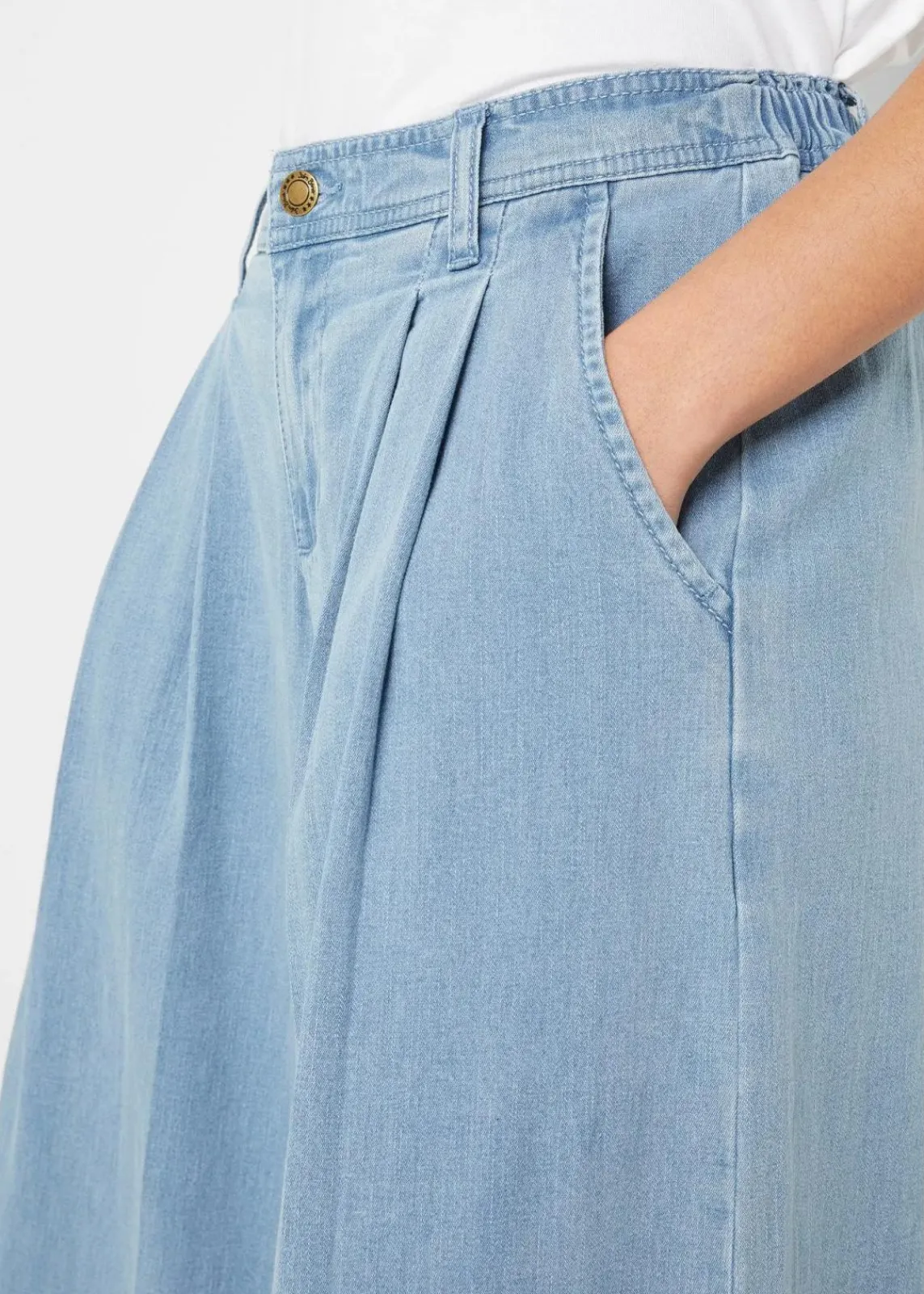 bonprix Jeans|Bekleidung·Shirts & Tops^Wide-Leg-Jeans, Hosenrock hellblau denim